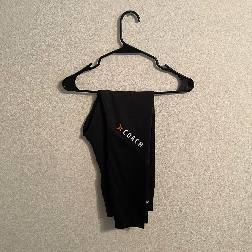 Nike orange theory coach leggings M mesh bottom